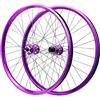 KUNYOS Ruote for Mountain Bike Viola da 26/27,5/29 Pollici, Freno A Disco Lega di Alluminio Perno Passante Cerchione MTB da 142Mm 32 Fori 2150G for 8-12 velocità