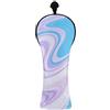 Decor Trendy Copri mazza da golf in pelle con onde blu viola mistero | Copritesta in pelle di alta qualità con etichette numeriche per driver Fairway Wood Hybrids