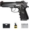 ECOMMUR Pistola Sport 331 wg CO2 (6MM) | Arma corta semiautomatica di tipo Beretta B92 SPA 92 (potenza: 1 joule) + valigetta in PVC + bottiglia + bombole (plastica 6mm)