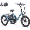 Fafrees F20 Mate Triciclo Elettrico per Anziani, Pieghevole 20 * 3.0, Batteria da 48 V/20 Ah, Freni Idraulici, Triciclo da Carico da 250 W, Autonomia 115km