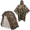 Generic Poncho Ghillie 3D con Rete Mimetica 1,5 x 4 m, Set Caccia Outdoor 2 Pezzi | Poncho 3D Con Cappuccio, Traspirante E Ad Asciugatura Rapida, Più Rete Mimetica Poliestere