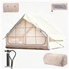 Xenmekrx Tenda da Camping Gonfiabile con Pompa Manuale | Rifugio Familiare Glamping 4 Stagioni Impermeable per 4-6 Persone, Casetta da Camping Montaggio Rapido in 3 Min