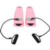 DEARMAMY Mini Stepper Rosa per Casa con Bande Elastiche, Resistenza Regolabile | Design Salvaspazio Pieghevole, Pedali Antiscivolo in Abs, Uso in Palestra e Allenamento Domestico