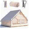 Xenmekrx Tenda Gonfiabile da Camping con Zanzariera | Rifugio Familiare 4 Stagioni Impermeable per 4-6 Persone con Ventilazione 360, Casetta Glamping con Pompa