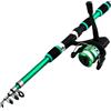 Generic Canna da pesca telescopica in fibra di vetro e mulinello Combo 6 piedi Set da viaggio portatile per acqua dolce salata lago fiume mare pesca