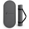 4Athletics CrossHero - Tappetino da yoga e allenamento ovale, spessore 8 mm, antiscivolo, con corda per il trasporto, colore: grigio