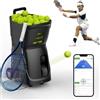 Generic Macchina portatile per palline da tennis, lancio automatico con telecomando e app, angolo di lancio regolabile, 100 palline per allenamento da solo, attrezzatura sportiva per principianti