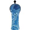Decor Trendy Set di coperture per mazze da golf in pelle con onde di vernice blu ad olio | Copritesta impermeabile con numero intercambiabile. Etichette per Autista, Fairway Wood Hybrid