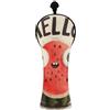 Decor Trendy Set di coperture da golf in pelle disegno a mano anguria Hello | Copritesta in pelle di alta qualità con targhetta numerica per conducente, legno e ibrido