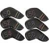 WNXGNHO 6 pezzi Copertura Chef Golf adatto per la maggior parte delle marche di Golf Cuoio PU Ferro Impermeabile Copricapo Copricapo in Ferro Protezioni in Pelle PU