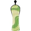 Decor Trendy Copri mazza da golf in pelle con onde verdi, giallo | Accessori in pelle di alta qualità con etichette numerate per ibridi in legno Fairway Driver