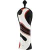 Decor Trendy Set di coperture da golf in pelle, colore nero, bianco, rosso, a onde | Copritesta in pelle di alta qualità con numero intercambiabile. Etichette per Woods e Driver Fairway Hybrid