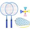 Genérico Set di volanti, racchetta leggera, completa, con impugnatura comoda | Racchette da badminton per esterni e giardino, con custodia, per bambini, adolescenti e prescolari, attrezzatura sportiva