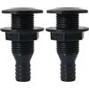 WHYHKJ 2 raccordi di scarico per scafo marino attraverso i connettori dello scafo, 1,6 cm, colore nero