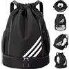 Generic Zaino sportivo alla moda, con coulisse, scomparto per scarpe | Impermeabile, per adulti e ragazzi, per sport e viaggi, 43 x 34 x 15 cm, colore: nero