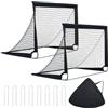 GYMAX Porta da calcio portatile, 120 x 92 cm, set da 2 | Porta da calcio pieghevole con 8 picchetti e borsa per il trasporto, attrezzatura portatile per allenamento da calcio per
