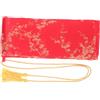 Toyvian Borsa Portaspada Giapponese in Seta Rossa, Vintage, Regolabile | Custodia per Arti Marziali, per Bastoni e Oggetti Lunghi, Robusta, Stile Classico, Uso Ordinato