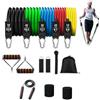 Generic Set di fasce di resistenza con sistema di allenamento per ancoraggio porta, 5 colori impilabili fino a 68 kg, include strumento di allenamento per porta a 5 angoli, fasce per allenamento a casa per