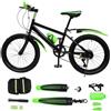 Guoked Mountain bike da 20 pollici, colore rosso, portata 85 kg, per bambini, verde, per bambini, con parafango, per viaggi su strada, in montagna