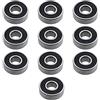 eMagTech 10 Pezzi 608RS ABEC-11 Cuscinetti per Skateboard Cuscinetti A Sfere A Gola Profonda Schermati con Doppia Sigillatura 8x22x7mm Nero per Pattini A Rotelle Ruote per Scooter Stampante 3D