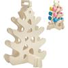 NBEADS 40 x 31 x 4,50 cm in legno a 4 ripiani piccoli per manubri, bianco antico, supporto per pesi in legno compatto, telaio ad A, per casa, palestra, salvaspazio