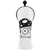 Decor Trendy Custodia per mazza da golf, in pelle, motivo: fungo, colore: nero e bianco | Accessori in pelle di alta qualità con etichette numerate per driver ibridi e legni da fairway