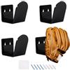 FREEBLOSS 4 supporti da parete neri per guanti da baseball e softball, in acrilico, con viti, per attrezzatura da boxe e softball, ottimo regalo (10,4 x 7,1 x 9,4 cm)