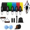 Generic Set di fasce di resistenza con sistema di ancoraggio per porta, 5 colori, impilabili fino a 68 kg, include strumento per allenamento a 5 angoli, fasce per allenamento completo per la casa (3)