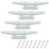 Tokaneit Tacchetti da Barca in Nylon 100mm 4 Pezzi Bianco Lampada da Ormeggio in Nylon di Alta qualità,Bitta per Pontile,Accessori per Base Ponte Yacht,Bitta per Barche,Compensato per Molo Ormeggio