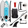 Monster Shop Tavola da Surf Gonfiabile Stand Up SUP 3m Tavola da SUP per Sport Acquatici Tavola Stand Up Paraboard Antiscivolo Borsa Pinne Kit Riparazione Custodia Telefono Cinturino Pompa e Pagaia - Blu
