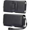 WNHTFAC Borsa Cintura Uomo Pelle per Cellulare, Sacchetto per Telefono Cintura, Universale Impermeabile Pelle Custodia per Cellulare da Clip Cintura Viaggio Marsupio Smartphone Portacarte Borsetta Portafoglio
