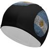 Oudrspo Cuffia da nuoto unisex classica con dito bandiera Argentina, comoda cuffia da nuoto con grafica alla moda per capelli lunghi e corti, stile