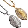 DEIDHOSUP Collana da uomo, Rugby Regalo, 2 collane a palloncino in metallo dorato e | Idea regalo da uomo rugby con catena da 60 cm e ciondolo da 5 x 2,5 cm, per compleanno, partita e regalo di Natale