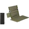 LeeQinersw Sedia da Terra Schienale Ergonomico, Verde, Ferro | Leggera, Sedia Pieghevole con Tasca Laterale, Imbottita, per Campeggio,