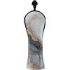 Decor Trendy Set di coperture per mazze da golf in pelle marmo bianco | Accessori in pelle premium con targhetta numerica per driver Fairway Wood Hybrid
