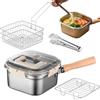 Generic Piccola pentola per friggitrice con cestino portatile Set di friggitrice | Utensili da cucina da esterno per campeggio, picnic, giardino, barbecue, riunioni di amici, feste in famiglia