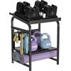 Jolensoy Rastrelliera per manubri con carico fino a 226,8 kg, regolabile, per | Supporto per manubri in metallo resistente con ganci, portaoggetti per manubri con cuscinetti antiscivolo, organizer compatto