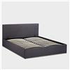 LLB Living Life Bed Letto matrimoniale completo King con rete in tessuto e legno 160x190 cm Basel - Grigio