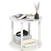 Furinno Turn-N-Tube Tavolino Rotondo in Legno a 2 Livelli, ingegnerizzato, Marmo Bianco, 1-Confezione