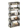 Furinno Turn-N-Tube - Espositore a 5 ripiani, senza attrezzi, colore: rovere francese/nero