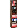 Furinno JAYA Scaffale Per DVD CD Alto E Stretto A 9 Ripiani, Multimediale Con Regolabili, Mobile Porta Blu-Ray E Dischi Di Gioco, Montaggio Facile, Pino Ambra