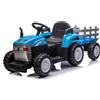 Trattore Elettrico Per Bambini con Rimorchio 12V -Blu