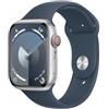 Apple Watch Serie 9 Cell 45mm Aluminium Silver Sport Band Storm Blue S/M MRMG3QL