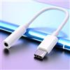 Adattatore USB-C Jack 3,5 mm DAC Universale Cavo Audio 10 cm Bianco