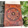 Handmade 13 " Pelle Giornale Disegno Libro Sette Pietra Goffratura Chakra Con Tan Blocco