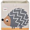 3 Sprouts, Contenitore Portaoggetti, Portagiochi per Bambini, Ideale per Contenere Oggetti e Giochi, Decorato con Riccio Grigio, Compatibile con Scaffali, 33x33x33 cm