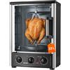 VEVOR Forno Girarrosto Elettrico Verticale da Banco Kebab Shawarma 0℃-240℃ Capienza 22 L, 7 Spiedini, Rotazione Automatica 360°, Sportello Vetro Temperato, 3 Modalità di Funzionamento, Timer 0-60 min