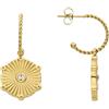 LUXENTER Pendientes de Circonita Brillante acabados en oro amarillo de 18K- Rira