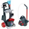 Theo Klein 6847 Aspirapolvere Vileda con Carrello per Le Pulizie | Set di Pulizia a 7 Pezzi con Suono Realistico | Giocattolo per Bambini dai 2 Anni