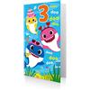 Baby Shark Biglietto di auguri per 3° compleanno con squalo